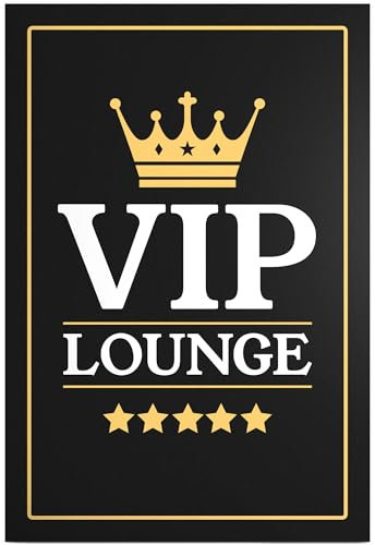 DankeDir! VIP Lounge Schild Türschild Wandschild 20 x 30 cm Deko - Wanddeko Zuhause Wohnzimmer Geschenkidee Geburtstagsgeschenk beste Freunde Geschenk Dekoration Hausbar Party Deko