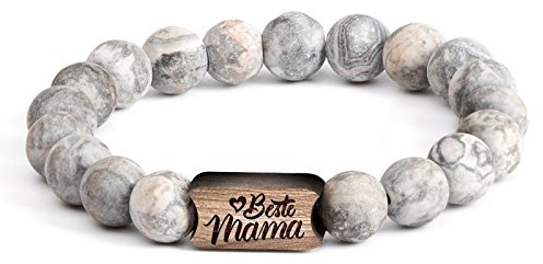 Perlenarmband „Faces of Marbel“ Beste Mama (19)
