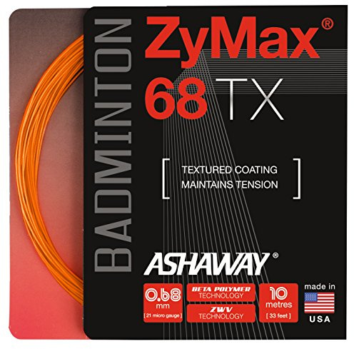 ASHAWAY ZyMax 68 TX Badminton String Set, Color- Orange