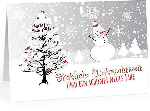 Große XXL Weihnachtskarte DIN A4 (Design Schneemann im Schnee) mit Umschlag/Weihnachten/Klappkarte/Grußkarte/zum Geschenk/moderne Karte