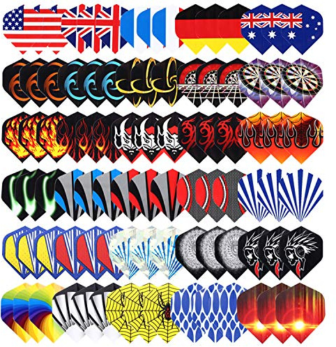 Niubixx Standard Dart Flights 30 Sets 90 Pcs Durable PET and Laser Replacement Feather Tail Wing - Perfect Accessories Equipment Supplies for Dart Games