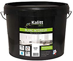 Kalitt mur/plafond monocouche acrylique Satin Blanc 10L