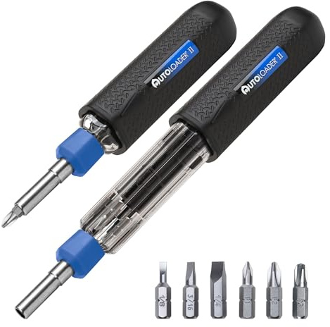 Schraubendreher-Multi-Werkzeug, magnetisch, Multi-Bit, automatische Ladung, patentiert, ergonomischer Anti-Roll-Griff mit drehbarem Kragen, industrielles hochwertiges Bit-Set, preisgekröntes Design
