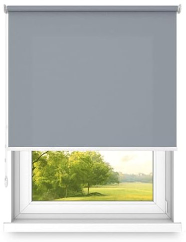 Store Enrouleur à Suspendre - Fixation Murale ou au Plafond - Grande Taille - Fi32 - Support en Acier - Semi-occultant - Gris foncé - 300 x 2400 mm