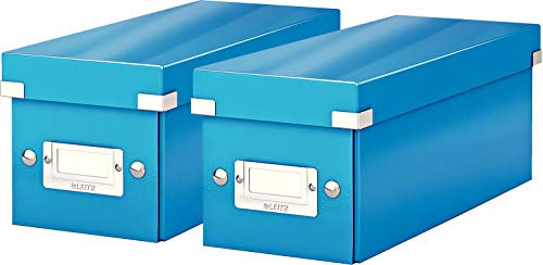 Leitz Click and Store 60410001 Archive Box for CDs Grey Cardboard, blue