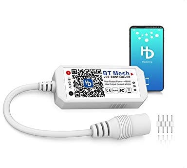 Arote RGB LED Controller Bluetooth für Streifen RGB, App gesteuert, Dimmer Steuerung für Android/IOS System, LED Strip Streifen Lichterkette, 5V 12V 24V, 16 Millionen Farben, Sound Aktiviert