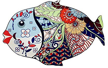 TablewareFish Shaped Durable Porcelain Dinner Plate Restaurant Steak Tableware Dish Charger Plate Household Show Display Plate-Peacock_China
