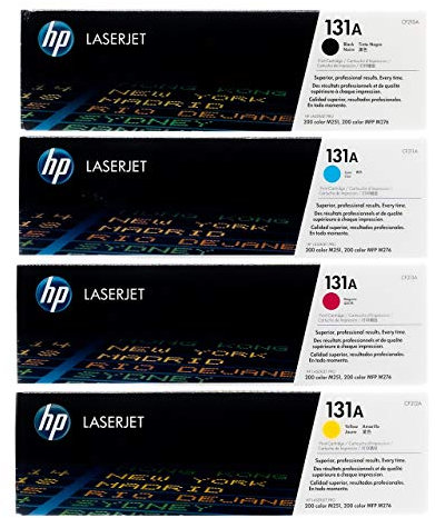 HP Original 131A LaserJet Tonerkartuschen CF210/1/2/3A, Schwarz/Cyan/Magenta/Gelb, Multipack mit 4 Stück
