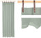 Schlaufenschals mit Lederschlaufen - Vorhänge - Gardinen - Evi - in vielen Farben - 2er Set - 135 x 245 cm, Farbe Wohnen:Jade_008