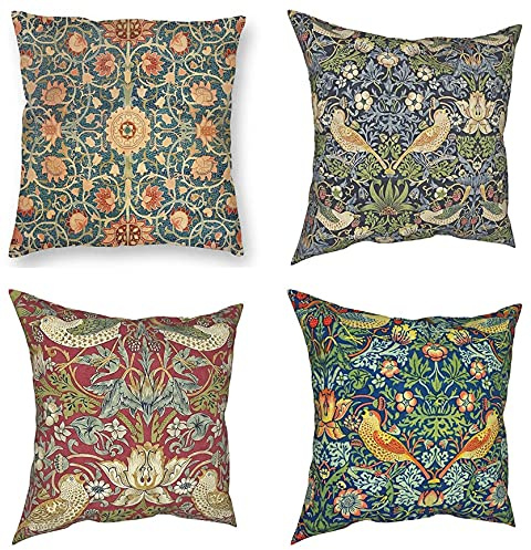 AIDEMEI Holland Park William Morris Teppich Kissenbezug Home Dekorative Kissen Dekokissen Für Zuhause Polyester Doppelseitiger Druck 45X45Cm