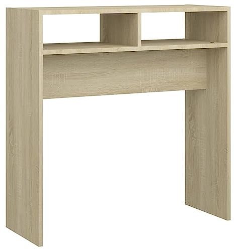 vidaXL Konsolentisch Konsole Beistelltisch Flurtisch Sideboard Ablagetisch Wandtisch Frisiertisch Schminktisch Sonoma-Eiche 78x30x80cm Holzwerkstoff