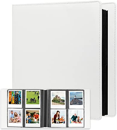 192 Pockets Photo Album for Polaroid 600 Itype Pictures, Large Photo Album for Polaroid i-Type, 600, SX-70 Instant Photos, Picture Book Capacity 192 Photos for Fujifilm Wide Instant Camera (White)