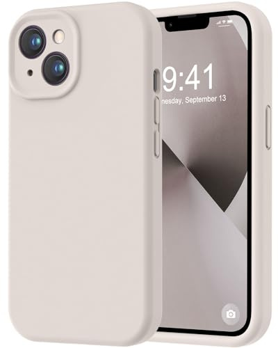 LOVE 3000 Designed for iPhone 13 Case, Premium Silicone with [Camera Protection] [Soft Anti-Scratch Microfiber Lining] Shockproof Protective Phone Case for Lanyard Women Men Girls 6.1, Stone