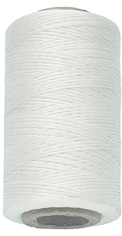 Anawakia 260 m Wachsfaden Nähgarn Allesnäher Gewachst Ledergarn Wachsband Thread Cord Ledergarn Nähen Handwerk Sattlergarn Zwirn Ø 0.8 mm (Weiß)