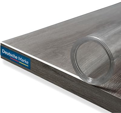 TEXMAXX Tischfolie transparent 2mm mit abgeschrägter Kante/Tischschutz transparent versch. Größen und Wunschmaß/Tisch Schutzfolie transparent/Folie für Tisch aus PVC - 45 cm x 40 cm