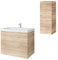 Planetmöbel Badmöbel Set Waschtisch mit Unterschrank 63 x 60 x 36,5 cm, inkl. Midischrank, moderner Waschbeckenunterschrank für Badezimmer, Gäste Bad & WC, Sonoma Eiche