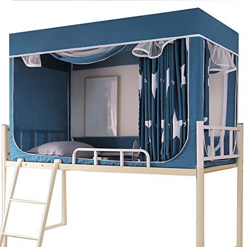 Tenda Oscurante Per Letto A Castello Tenda Da Letto Antipolvere, Dormitorio Zanzariera Panno All'ombra Degli Camera Tende Da Letto A Baldacchino,Per Dormitorio, Tende Da Cabana,F,90*190*110cm