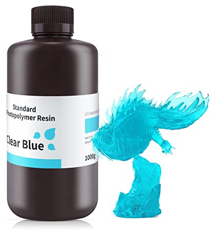 ELEGOO 3D Drucker LCD UV Resin, 405nm Rapid Photopolymer Resin für LCD/DLP 3D Drucker Photopolymer Harz (klares Blau 1000g)