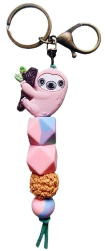 Lemua Animal Keychains for Backpack Accessories Silicon Bead Key Chains for Car Keys