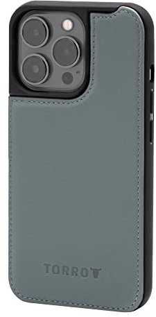 TORRO Custodia in Pelle Compatibile con iPhone 14 Pro – Cover Paraurti Compatibile con MagSafe in Vera Pelle (Azul Claro)