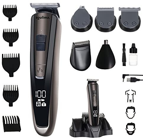 Cortapelos Hombre Multifuncional, Maquina De Afeitar Hombre Ajustable, Afeitadora Eléctrica Hombre Profesional, Maquina Cortar Pelo Todo En 1, Recortadora De Barba Cabello, Nariz, Orejas Y Cejas.