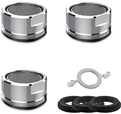 IZyufan Aireador Grifo M24, 3 Piezas Aireador Grifo Lavabo, Filtro Grifo en Latón Cromado, A Prueba de Salpicaduras, Ahorra Agua, Filtro Grifo Cocina para Baños y Cocinas