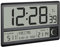 TFA Dostmann Digitale XL Funk Wanduhr, 60.4524.01, mit Sonnenauf- und -untergang, Weckalarm, große Ziffern, Mondphasen, lautlos, schwarz