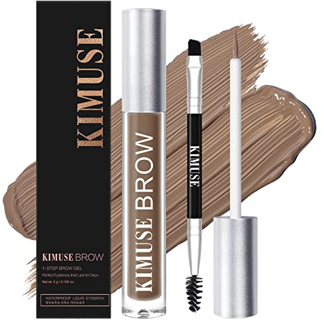 KIMUSE Augenbrauen-Gel, Augenbrauentönung, wasserdicht, langanhaltend, wischfest, übertragungsfest (BRUNETTE)