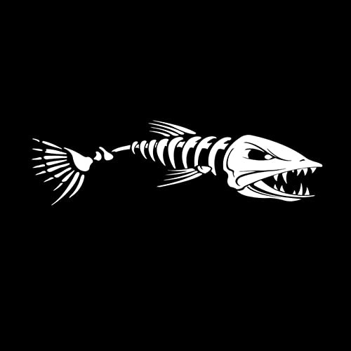 2 Stück Auto Boot Schiff Dekorative Aufkleber Fisch Skelett Aufkleber Fisch Skelett Emblem Aufkleber Personalisierte Fischgräten Abziehbilder Vinyl Grafik Fisch Bone lustig Aufkleber für Car Camper RV