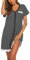 Ekouaer Chemise de Nuit Femme Bouton Manches Courtes Maternité Robe de Nuit Devant Vêtements de Nuit, Ydf3, L