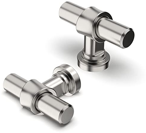 FURNIWARE 10 pièces Poignées Nickel Brossé Poignées de Meubles Poignées de Placard Poignées de Cuisine Poignées de Tiroir de Meubles