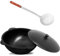 Wok Gusseisen 22 L (runder Boden) Kazan mit Schaumkelle NAMANGAN Uzbek Kasan Uzbekisch Asia WOK Cast Iron KESSEL Camping Usbek Schwenktopf Topf mit Aluminium Deckel Grillwok Gusstopf Wokpfanne