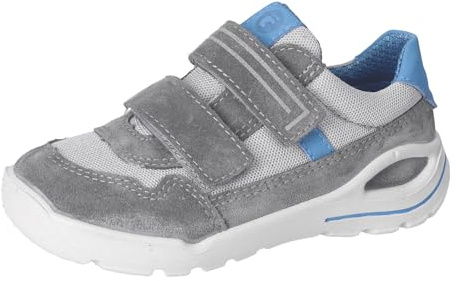 RICOSTA Jungen Low-Top Sneaker Rider, Kinder Halbschuhe, Weite: Mittel, lose Einlage, Laufschuhe, Klettschuhe, Sportschuhe, Carbon/hellgrau (490), 32 EU