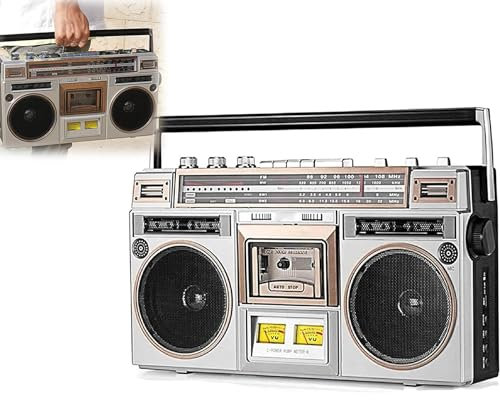 Boombox Retrò a Cassette, Boombox Retrò In Stile Classico Anni '80, Lettore CD, Con Radio Fm E Dab+, Adatto a Famiglie, Scuole E Ristoranti Vintage