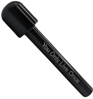 Giditrus pailles réutilisables en aluminium noir, Grande tête paille boire shot snorter, avec inscription « You Only Live Once » Portable - Facile à nettoyer - Kit de voyage hygiénique (1)
