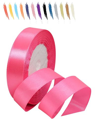 Pfirsichrot 20mm Satinband 23 Meter, Polyesterband, verschönern Sie Ihre Bastelarbeiten und Feiern, ideal für Geschenkverpackungen, Dekorationen, Hochzeitsautoband, Bänder zum Basteln