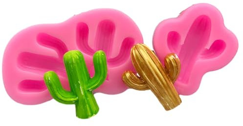 HIRAIDAI Silikon Fondant Form 2 Stück Kaktus-Fondant-Schokoladenform, Kuchendekorationsform