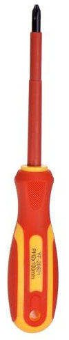 sourcing map VDE Insulated Screwdriver 1000V PH2 x 100mm Magnetic Phillips Screwdrivers CR-V Magnetic Electricians Phillips Head Screwdrivers with VDE Handle