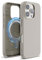 elago Magnetic Leather Case Compatible with iPhone 16 Pro Case, Compatible with All MagSafe Accessories, 6.3 inch - Built-in Magnets, Vegan Leather, Shockproof, Water-Resistant (Light Grey)