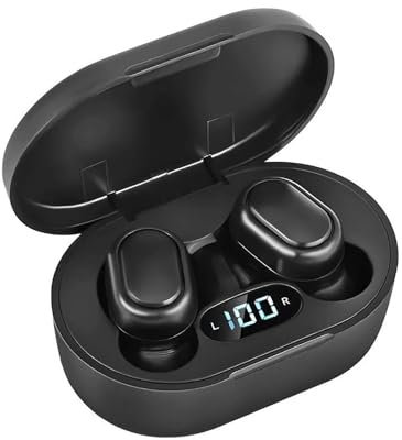 AQSQWQ Auriculares Inalámbricos Bluetooth, Auriculares Bluetooth 5.0 con HD Micrófono HiFi Estéreo Pantalla LED, IPX5 Impermeable Cascos Inalambricos, Negro