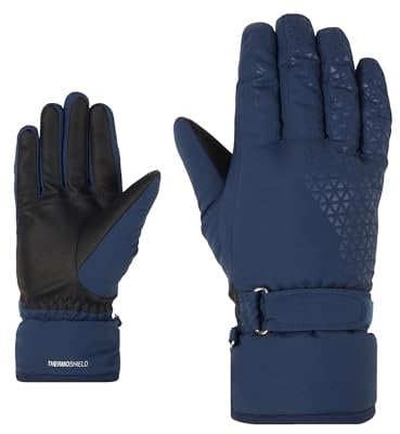Ziener Damen KISAR Ski-Handschuhe/Wintersport | wasserdicht, PFC frei, Dark Navy, 7,5