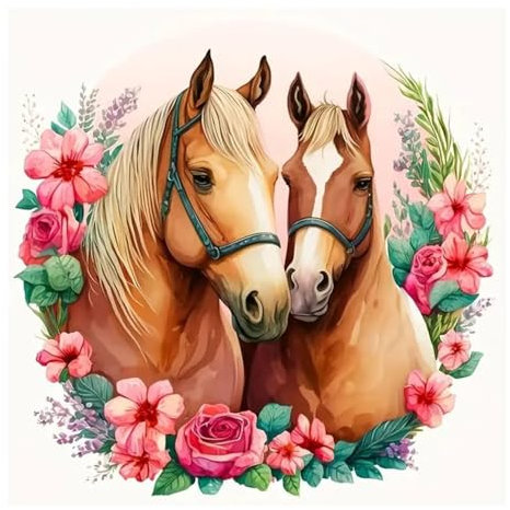 Diamond Painting Peinture Diamant Adulte DIY Cheval Peinture Broderie Diamant Painting Kit Complet Pour Décoration Murale 30x30cm