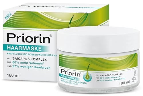 Priorin Haarmaske - Haarkur für kraftloses und brüchiges Haar - ergänzende Pflege für die Haarausfallbehandlung und um das natürliche Haarwachstum zu unterstützen – 3 Monats - Packung