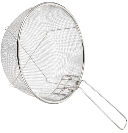 FIXOSHEE Cesta Para Freír Redonda Acero Inoxidable Con Mango Plegable Para Freidora Multifunción Cesta Filtro Para Patatas Fritas Pollo y Mariscos Para Freír y Filtrar Alimentos
