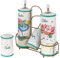 Baroni Home Menage Olio Aceto Sale Pepe in Ceramica con Stand in Metallo, Porta Condimenti, Accessori da Cucina Colorato Resistente, Linea Stylish, 21x7,5x22 cm