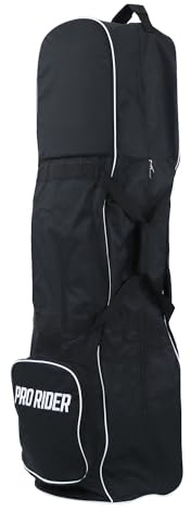 Pro Rider Golf Travel Flight Bag Cover with Wheels | Durable Padded Case for Clubs | Easy Carry or Wheeled Rolling