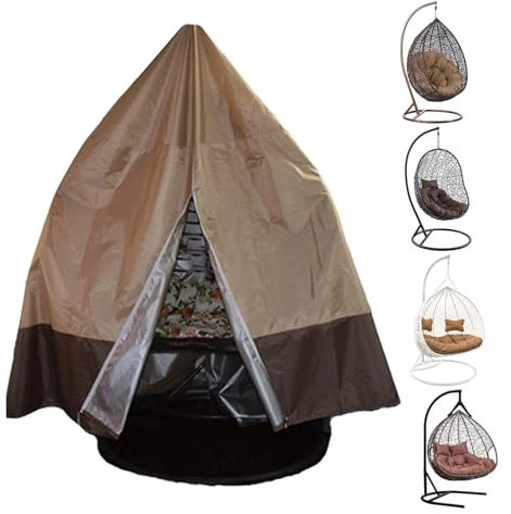 YSMSMZJK Housse De Fauteuil Oeuf sur Pied avec Fermeture éclair Housses De Chaises De Jardin Housse De Fauteuil Suspendu sur Pied,Brown-190x115cm