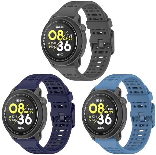 SUGARJAR 22mm Silikon Armband mit COROS PACE 3 /APEX PRO/2 PRO/APEX 46mm für Männer und Frauen