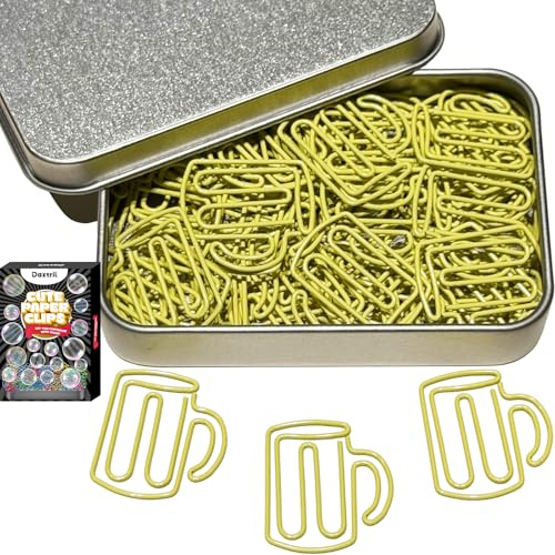 Lot de 60 trombones mignons en forme de tasse - Couleurs assorties - Cadeaux de bureau amusants pour femmes, hommes, collègues, enseignants, étudiants, filles, garçons, amoureux des chiens, cadeaux de