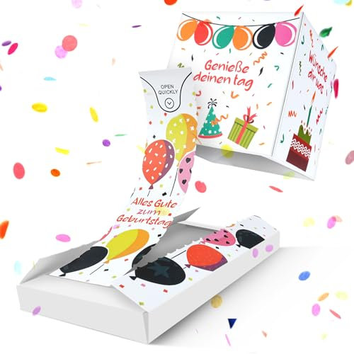 ANOMM Upgrade DIY Überraschungsbox, Pop Up Surprise Explosion Box, Explodierende Karte mit Konfetti (Alles Gute zum Geburtstag), Überraschung für Mann, Frau, Kollegen, Familie, Kinder